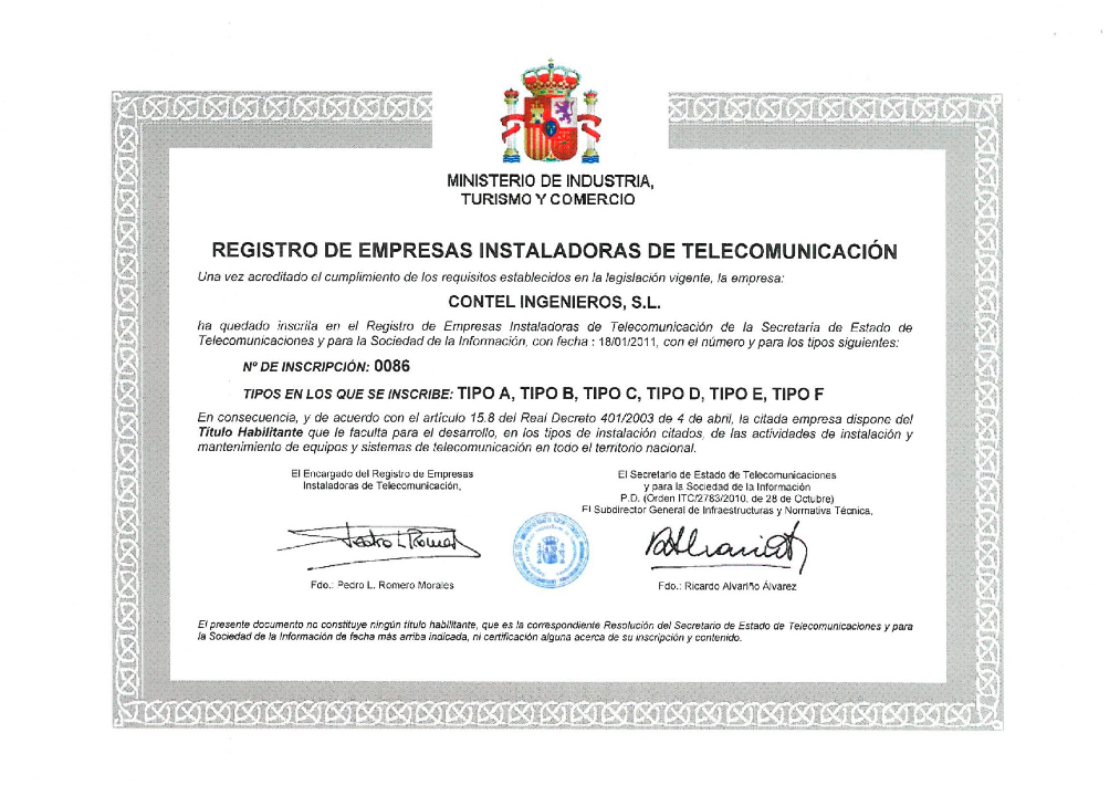 Instalador de Telecomunicaciones